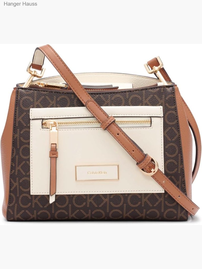 Triple Compartment Crossbody Bag Pvc Lining Adjustable Strap